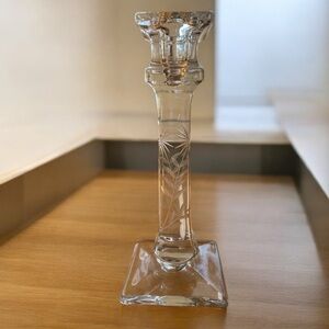 American Brilliant Crystal candle stick holder, etched, antique, no flaws